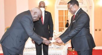 Zambia New Ambassador to Malawi Panji Kaunda presents letters to Chakwera