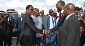 President Chakwera calls for unity of purpose as he arrives in Blantyre