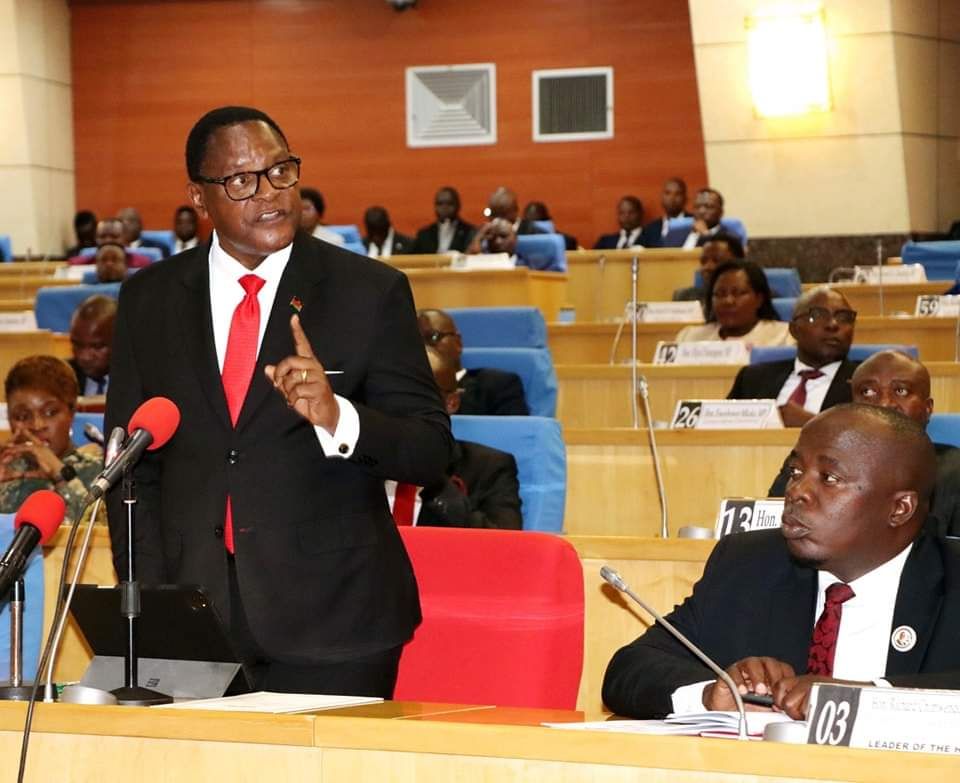 Chakwera in Parliament answering questions from MPs