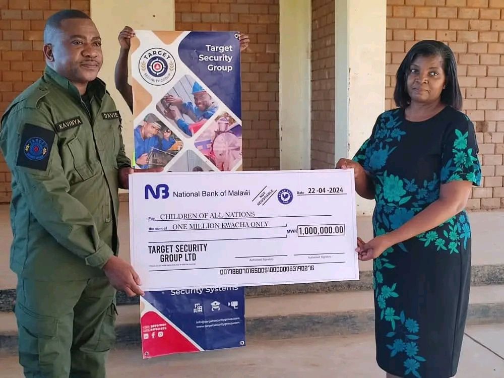 Target Security Group (TSG), a leading provider of security solutions, demonstrated its commitment to corporate social responsibility on Sunday April 21, 2024, by donating K1 million to Children of the Nations, a non-profit organization dedicated to supporting vulnerable children. 