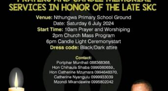 SKC candle light memorial vigil comes to Chikangawa on July 6, 2024