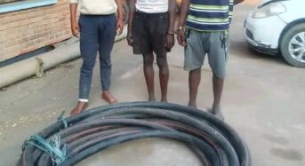 Three arrested for stealing electrical cables at Dwangwa sugar estate